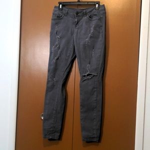 Long Grey Skinny Jeans